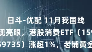 日斗-优配 11月我国线下消费表现亮眼，港股消费ETF（159735）涨超1%，老铺黄金涨超2%